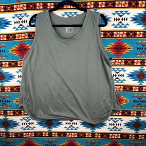 Stylus Sand Wash‎ Tank Top Sleeveless Casual Olive Green Women's 1X